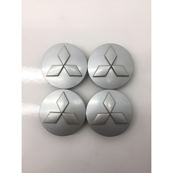 Jogo Calotinhas Tampa Roda Mitsubishi Outlander Lancer 16'' Cinza